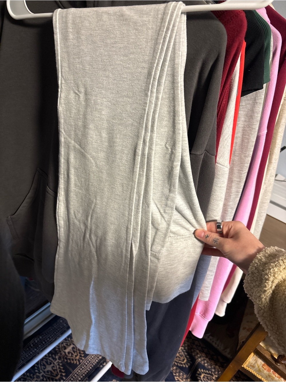 Light Gray women’s fold over yoga pants
